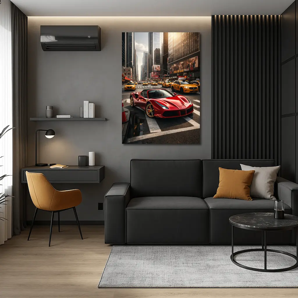 Ferrari 488 GTB Red New York City Street – Wall Art