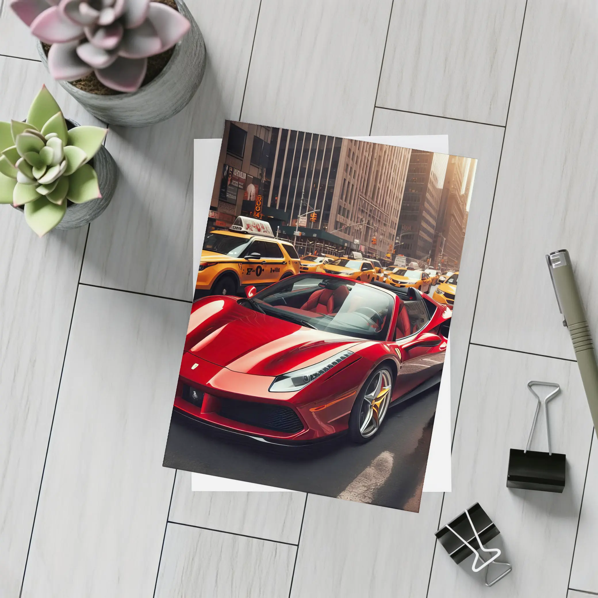 Ferrari 488 Spider Cruising New York City – Postcards