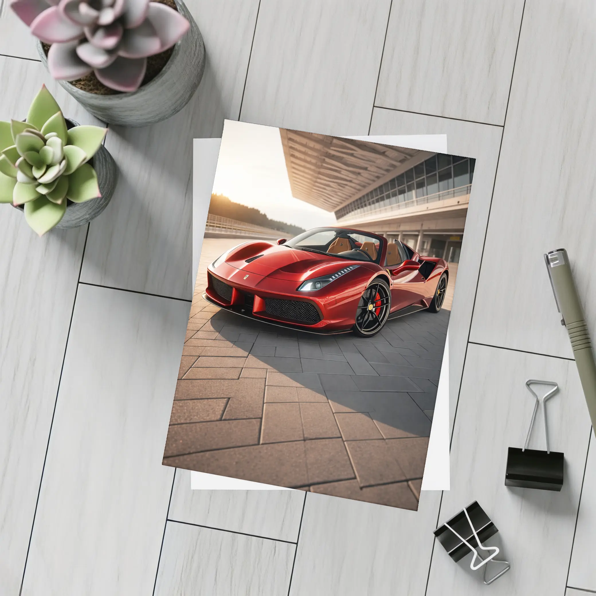 Ferrari 488 Spider at Sunny Racetrack – Postcards