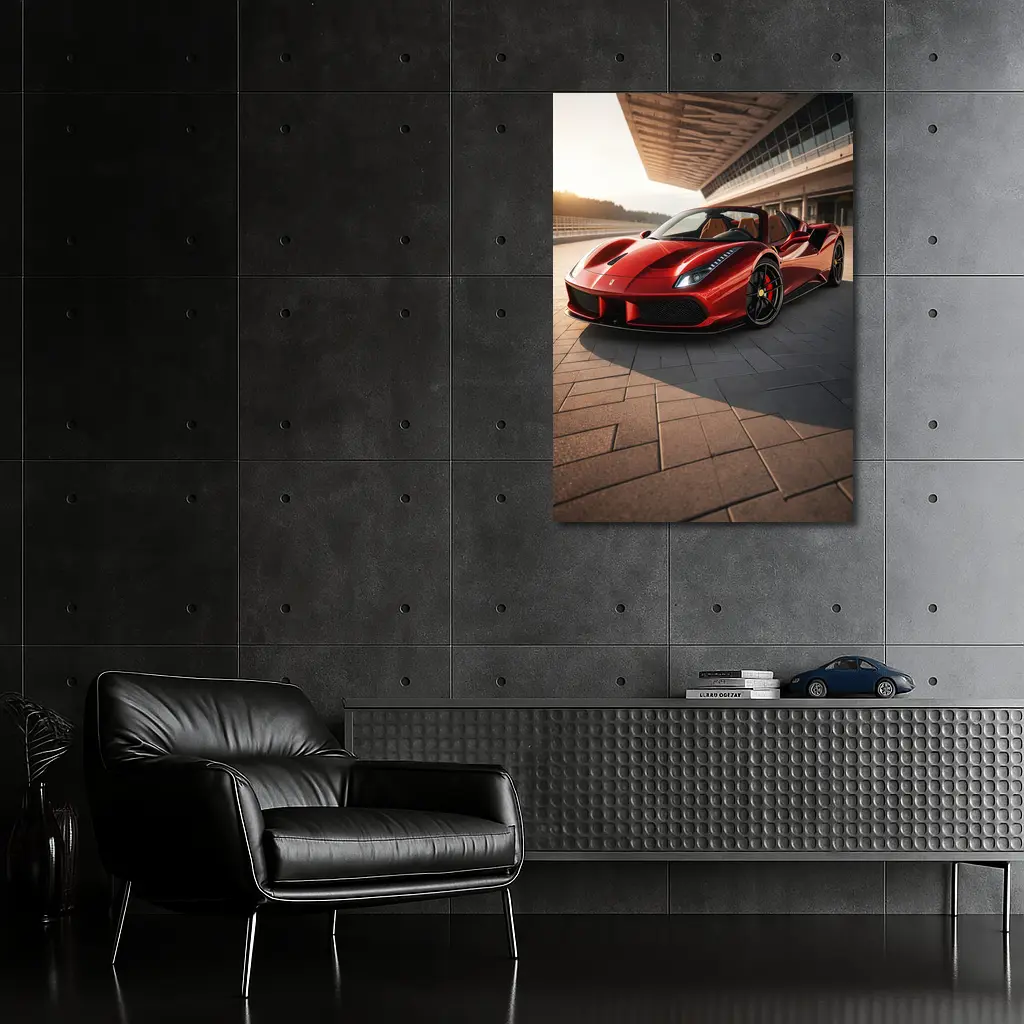 Ferrari 488 Spider at Sunny Racetrack – Wall Art