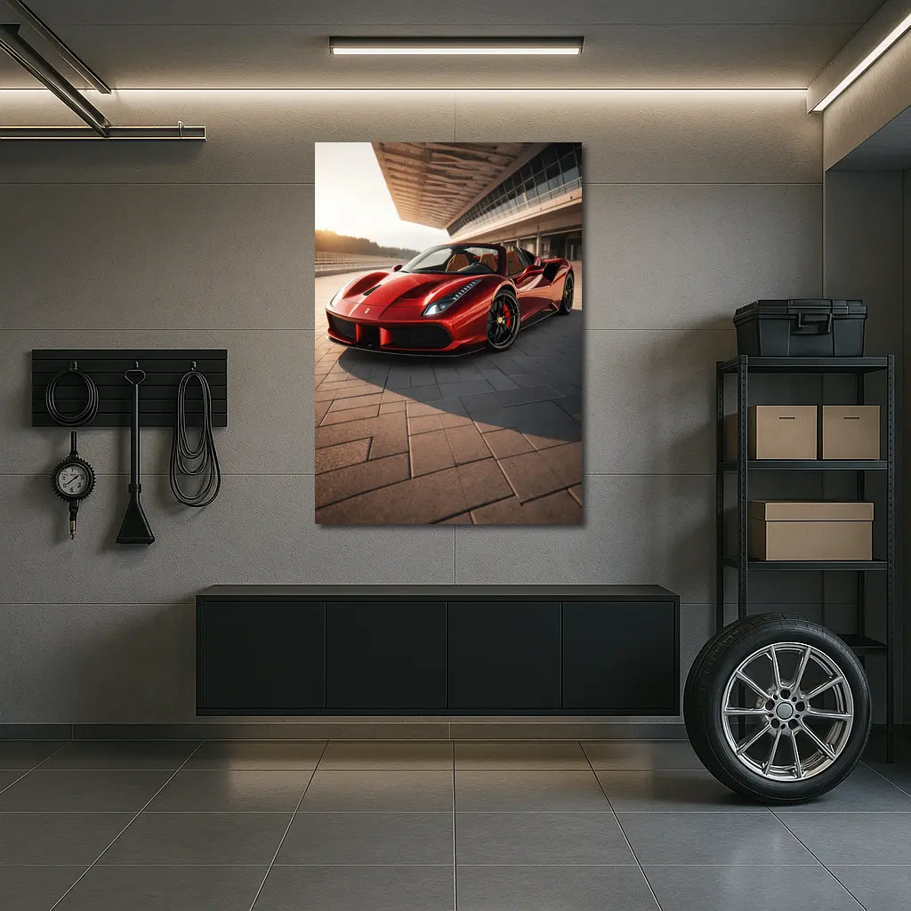 Ferrari 488 Spider at Sunny Racetrack – Wall Art