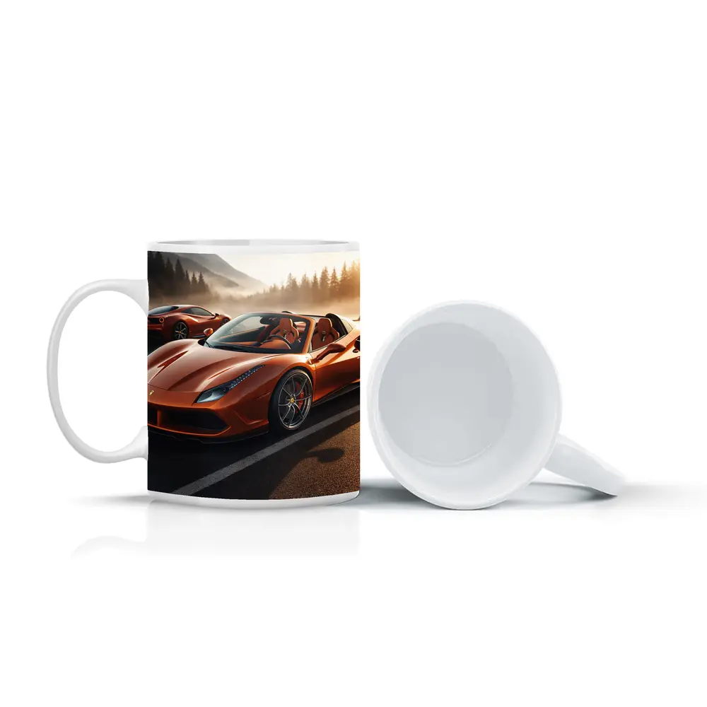 Ferrari 488 Spider Orange Misty Mountain Road – Mugs