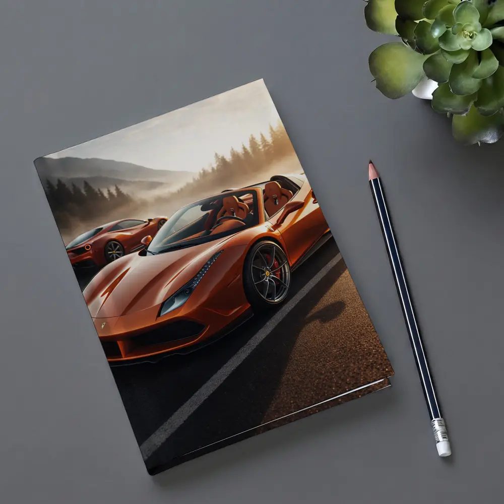 Ferrari 488 Spider Orange Misty Mountain Road – Notebooks