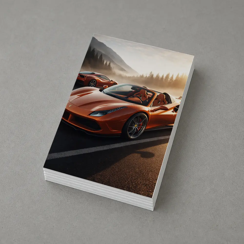 Ferrari 488 Spider Orange Misty Mountain Road – Postcards
