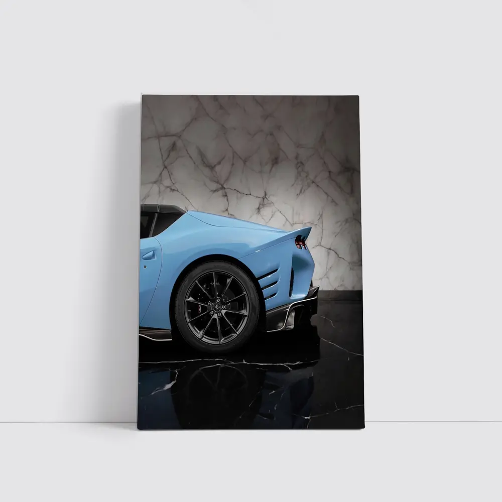 Ferrari 812 Competizione Blue Marble Background – Wall Art