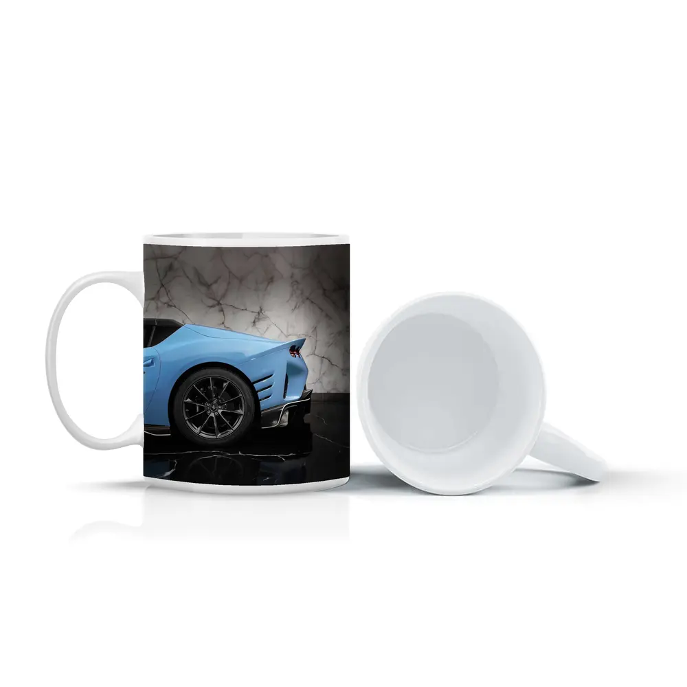 Ferrari 812 Competizione Blue Marble Background – Mugs
