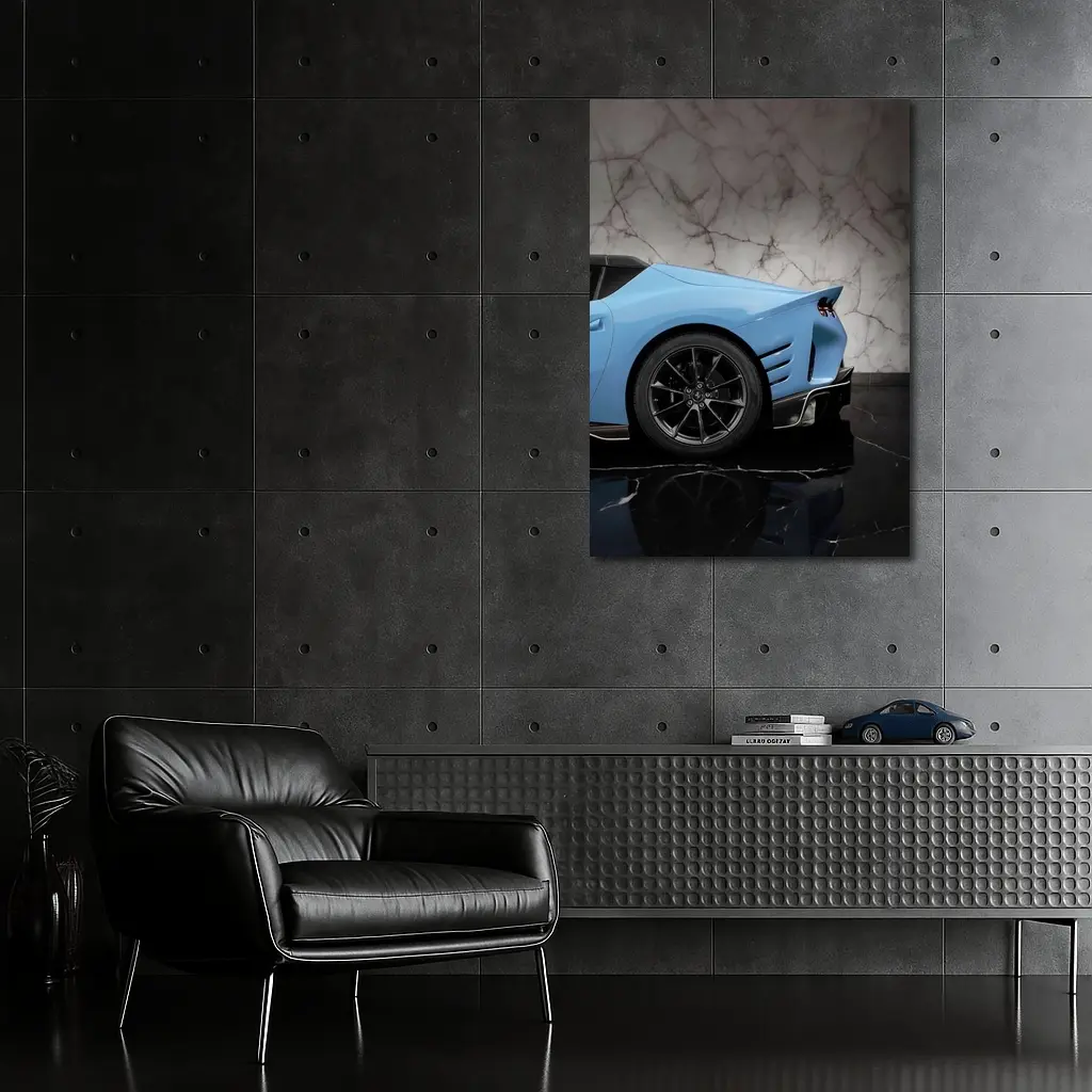 Ferrari 812 Competizione Blue Marble Background – Wall Art