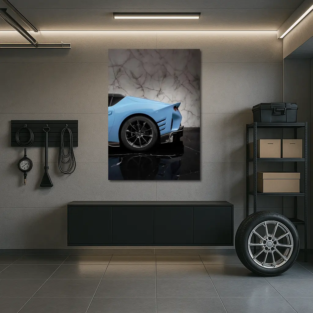 Ferrari 812 Competizione Blue Marble Background – Wall Art