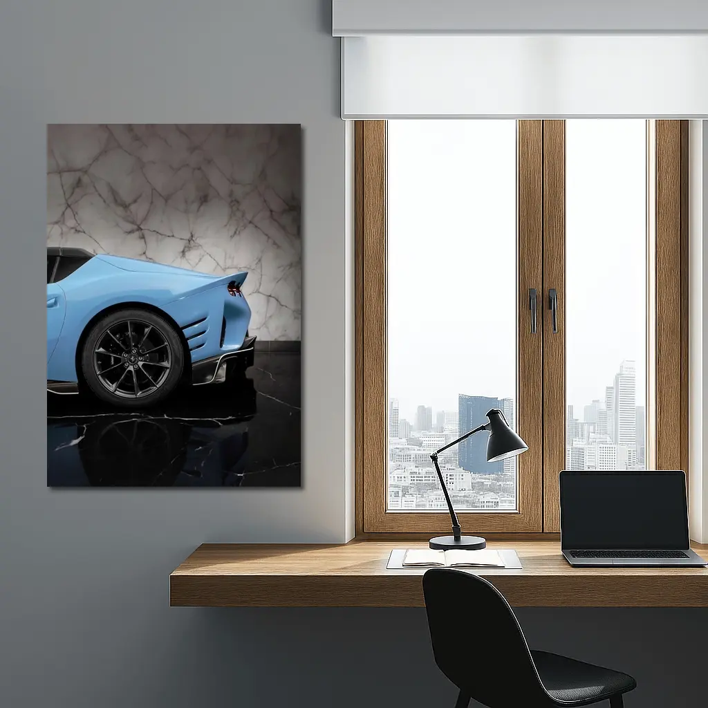 Ferrari 812 Competizione Blue Marble Background – Wall Art