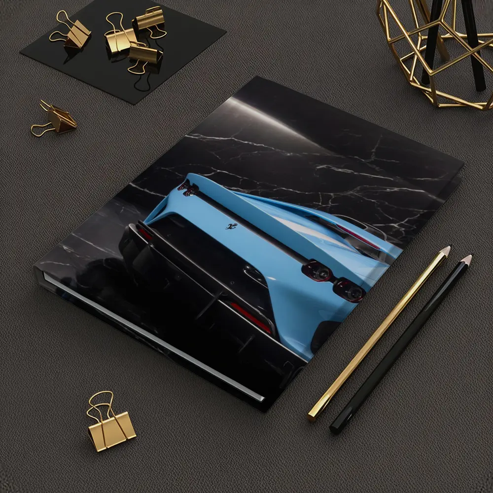 Ferrari 812 Competizione Blue Marble Background – Notebooks