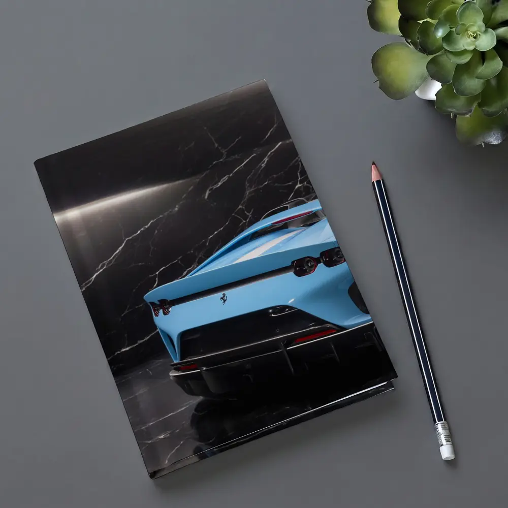 Ferrari 812 Competizione Blue Marble Background – Notebooks