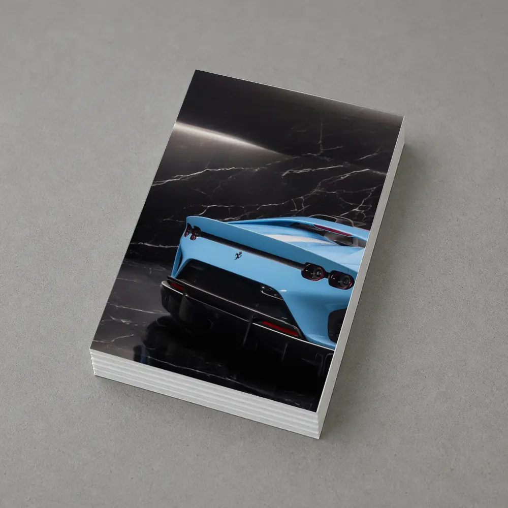 Ferrari 812 Competizione Blue Marble Background – Postcards