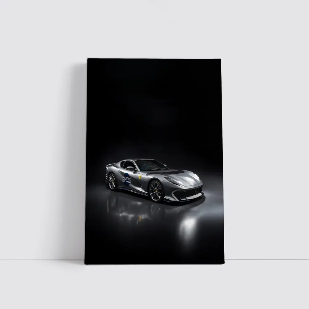 Ferrari 812 Competizione Silver Dark Studio – Wall Art