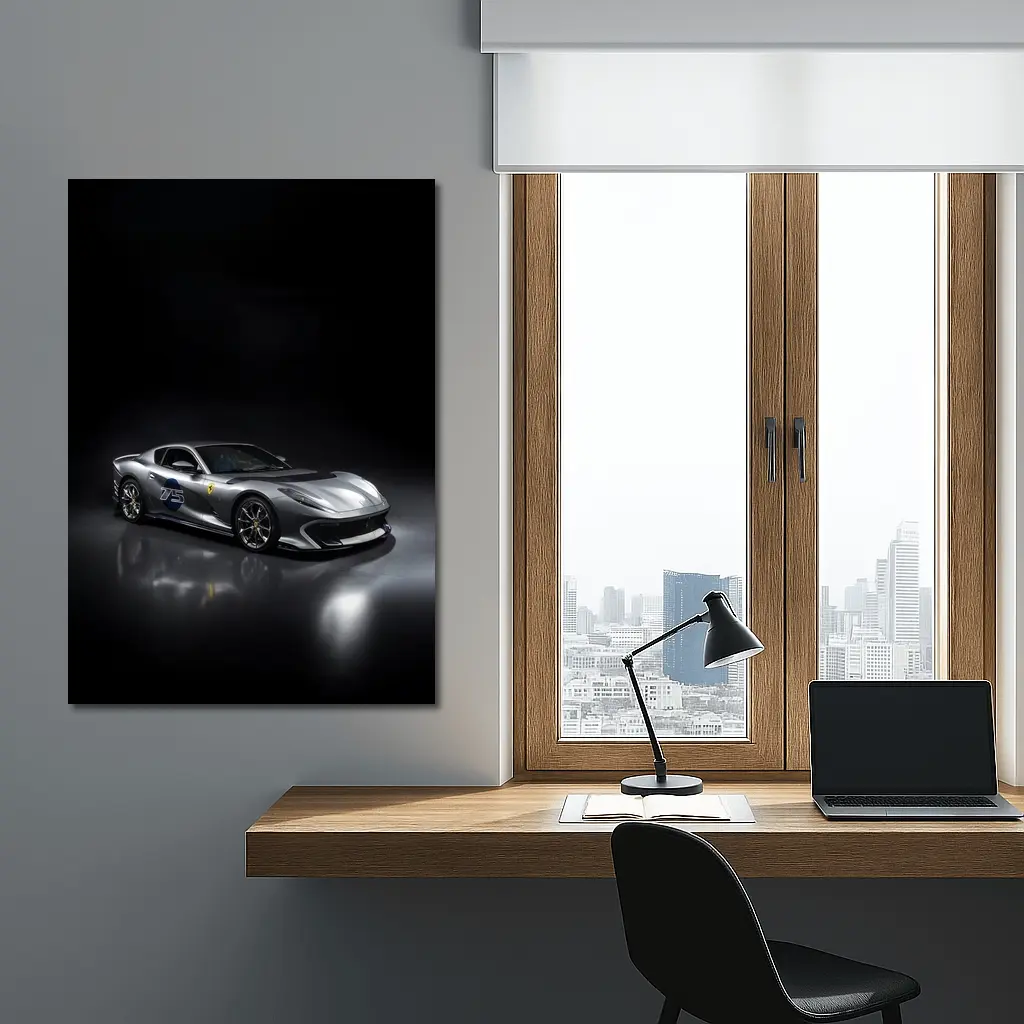 Ferrari 812 Competizione Silver Dark Studio – Wall Art
