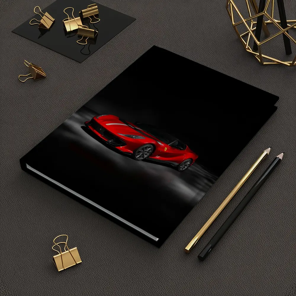 Ferrari 812 Competizione Red on Dark Background – Notebooks