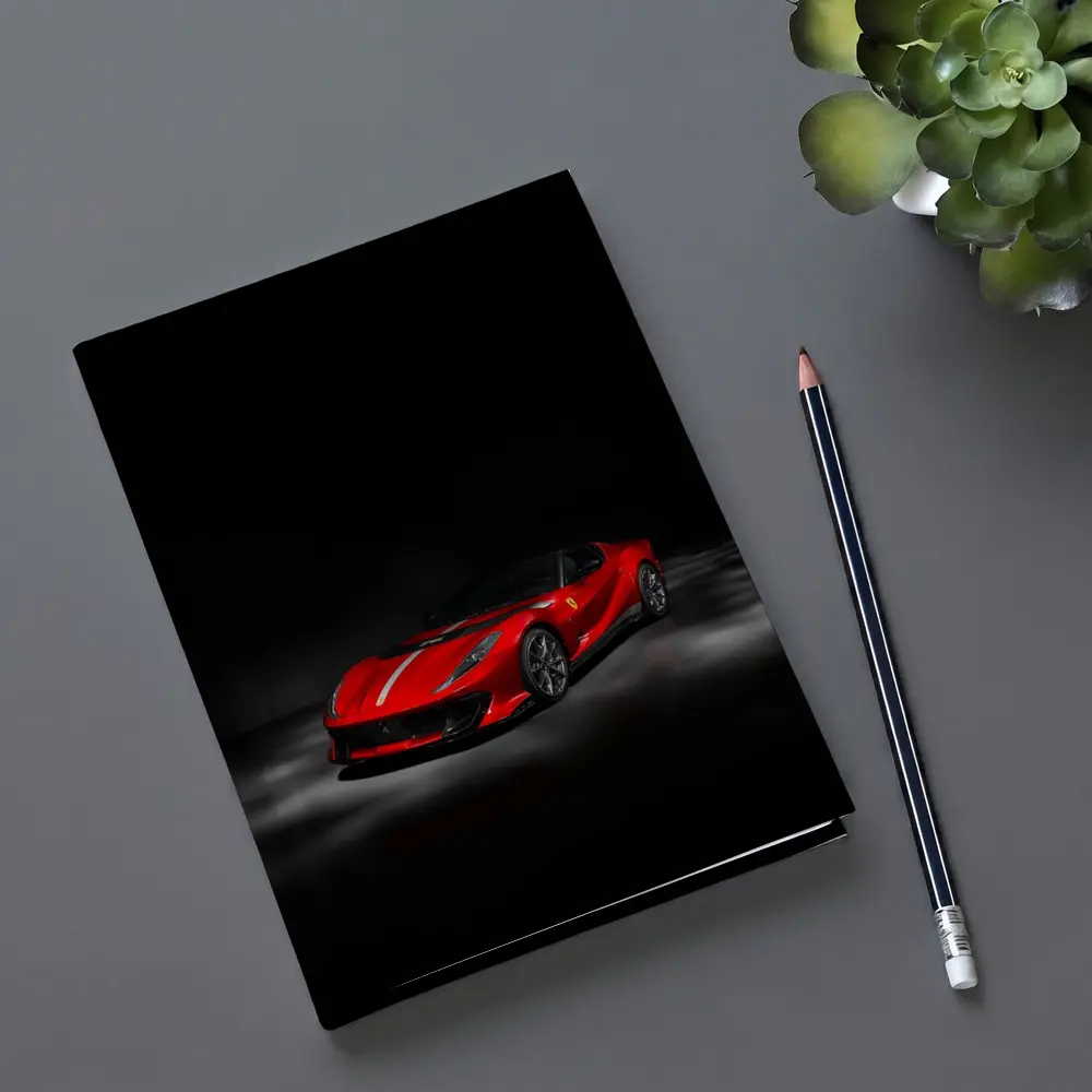 Ferrari 812 Competizione Red on Dark Background – Notebooks