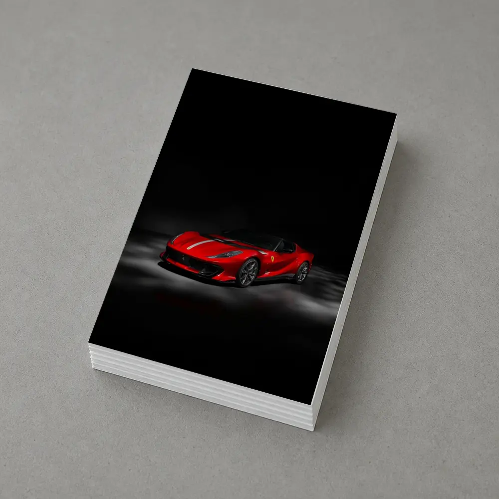 Ferrari 812 Competizione Red on Dark Background – Postcards