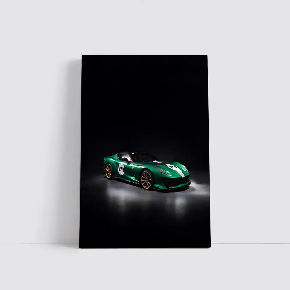 Ferrari 812 Competizione Green Racing Dark Studio – Wall Art