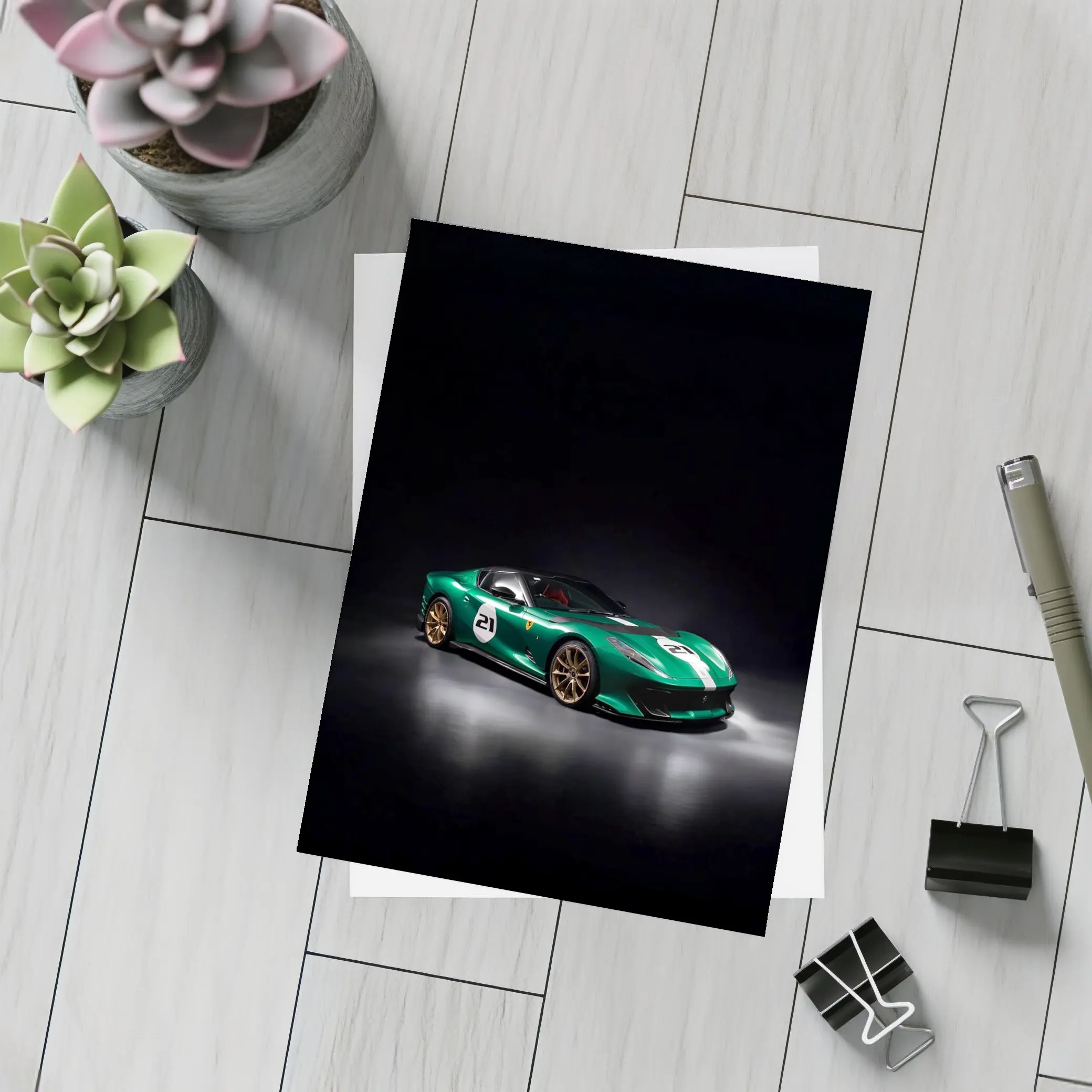Ferrari 812 Competizione Green Racing Dark Studio – Postcards
