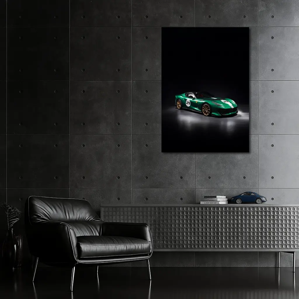 Ferrari 812 Competizione Green Racing Dark Studio – Wall Art