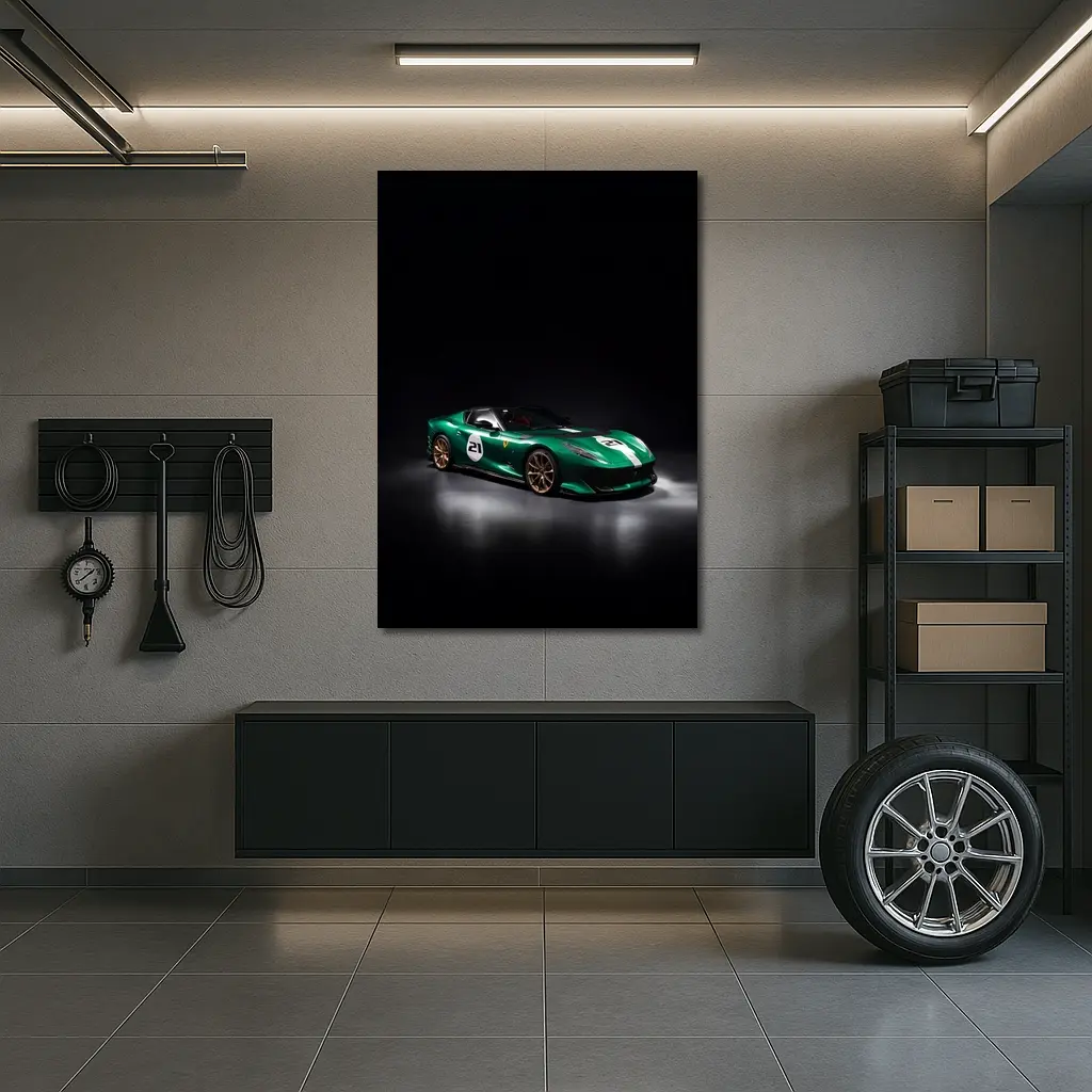 Ferrari 812 Competizione Green Racing Dark Studio – Wall Art