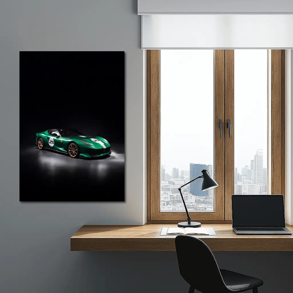Ferrari 812 Competizione Green Racing Dark Studio – Wall Art