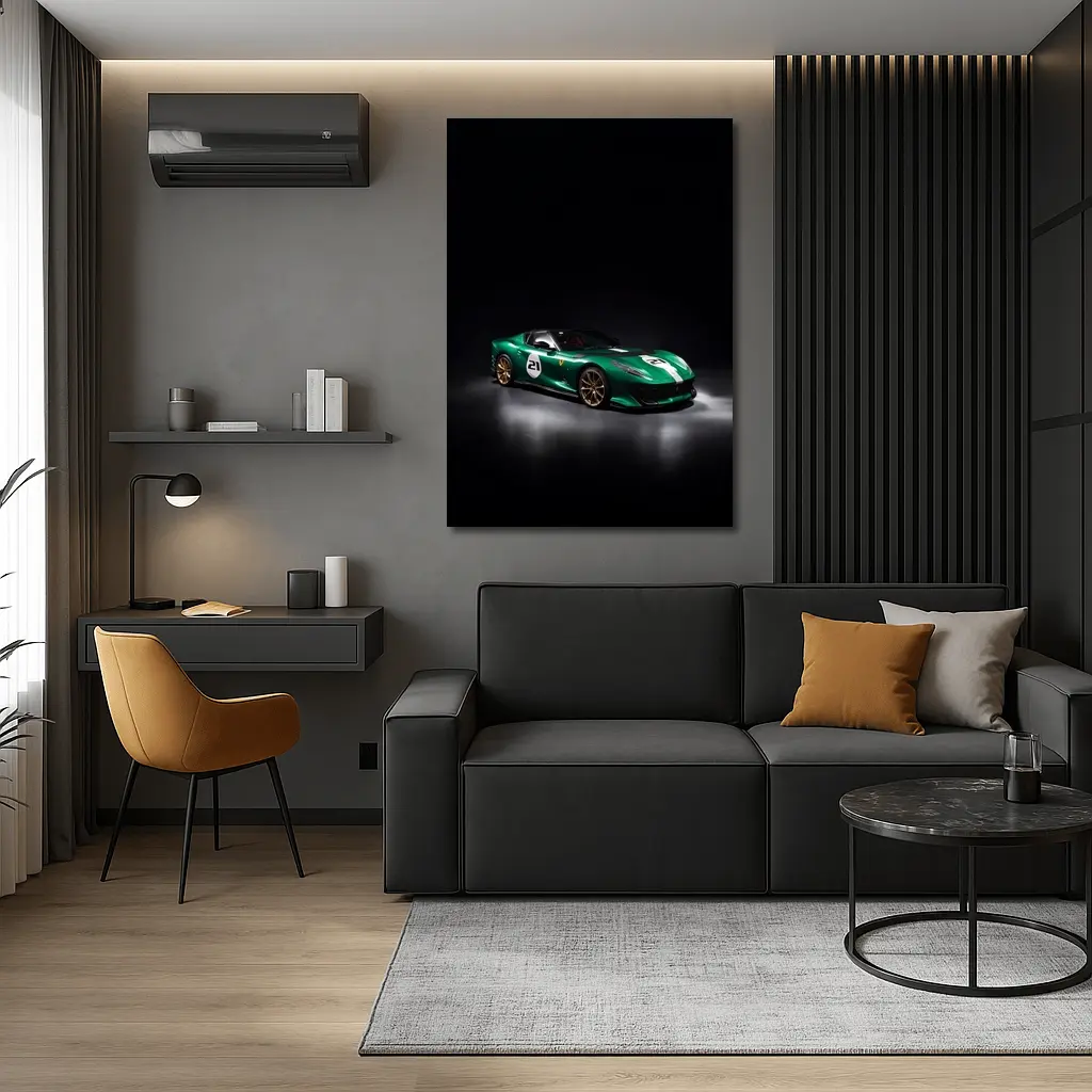 Ferrari 812 Competizione Green Racing Dark Studio – Wall Art