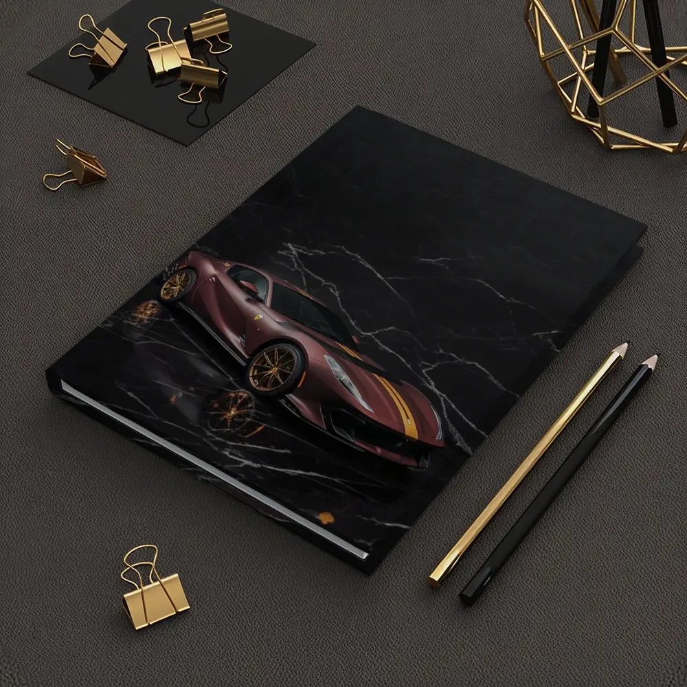Ferrari 812 Competizione Dark Marble Background – Notebooks