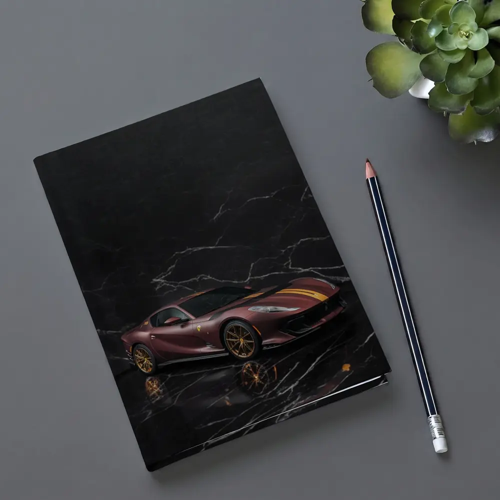 Ferrari 812 Competizione Dark Marble Background – Notebooks
