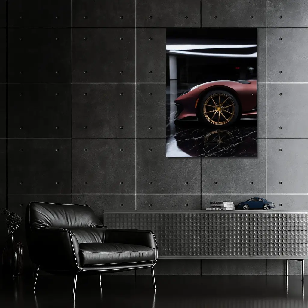 Ferrari 812 Competizione Dark Marble Garage – Wall Art