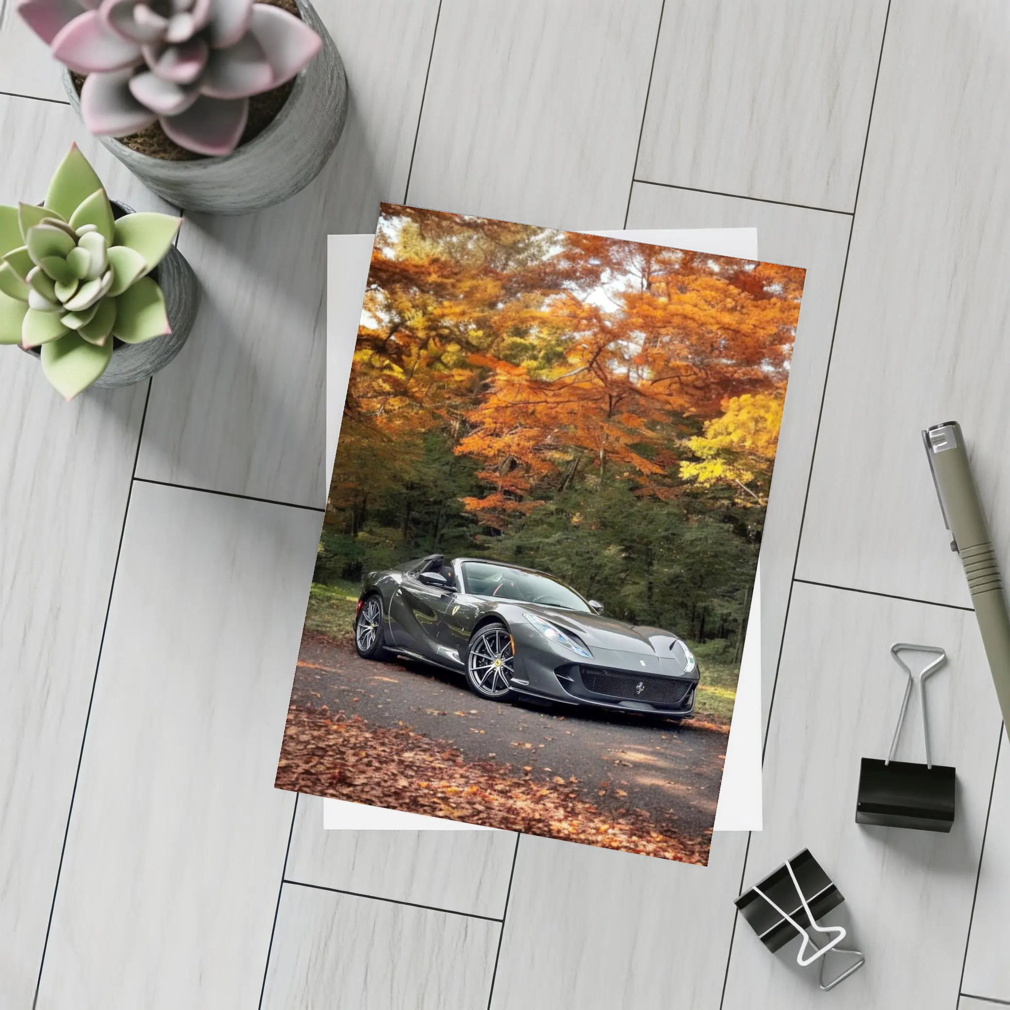 Ferrari 812 GTS Dark Autumn Forest – Postcards