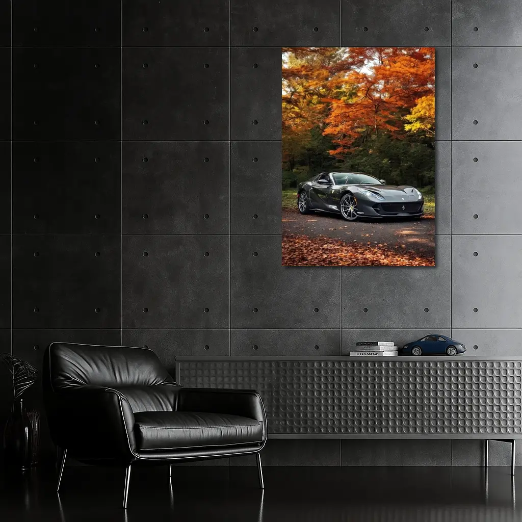 Ferrari 812 GTS Dark Autumn Forest – Wall Art
