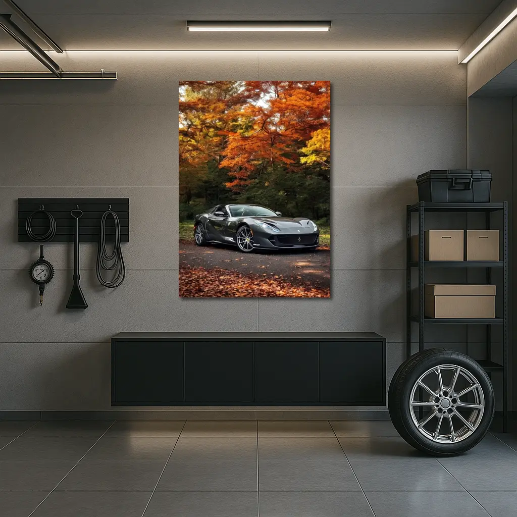 Ferrari 812 GTS Dark Autumn Forest – Wall Art