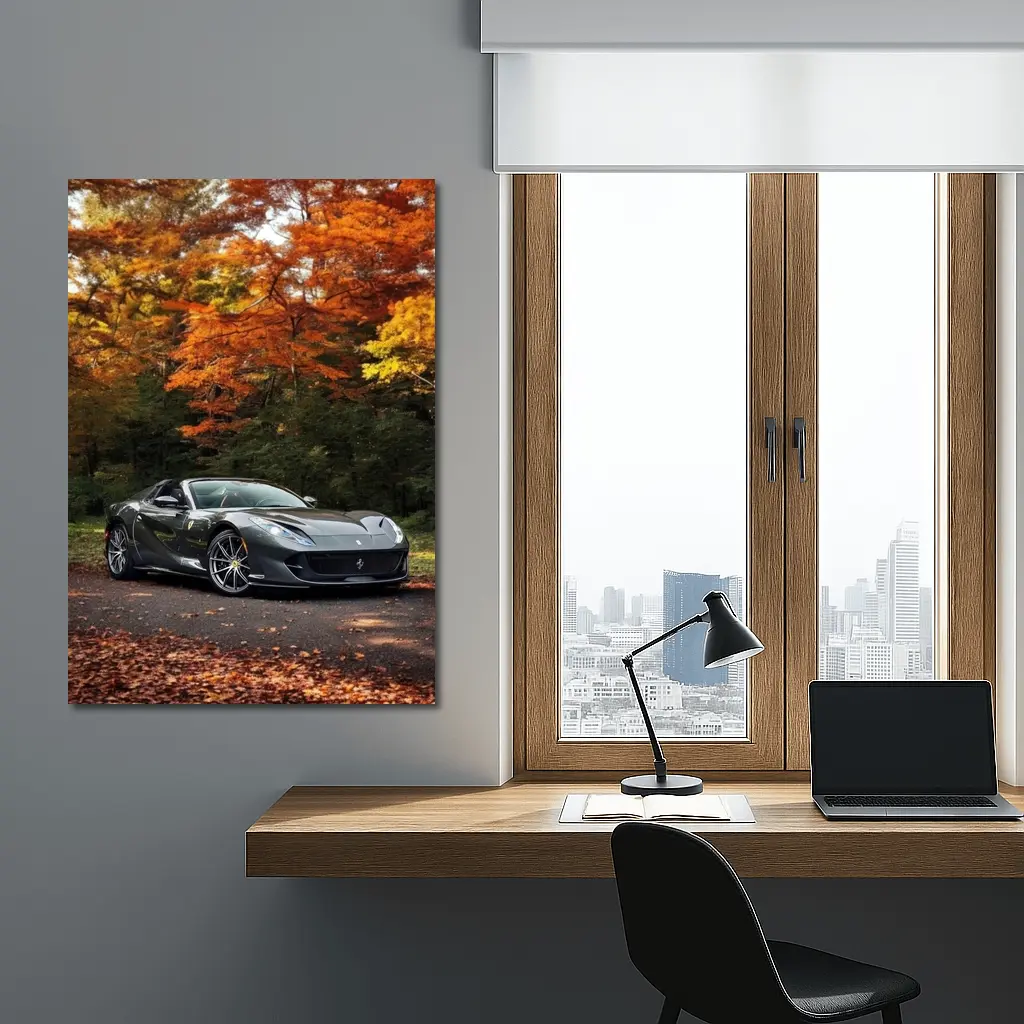 Ferrari 812 GTS Dark Autumn Forest – Wall Art