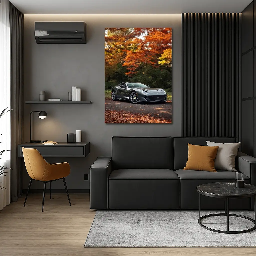 Ferrari 812 GTS Dark Autumn Forest – Wall Art