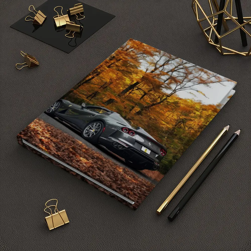 Ferrari 812 GTS Gray Autumn Forest Road – Notebooks