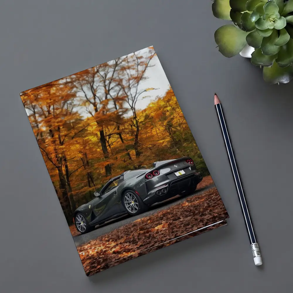 Ferrari 812 GTS Gray Autumn Forest Road – Notebooks