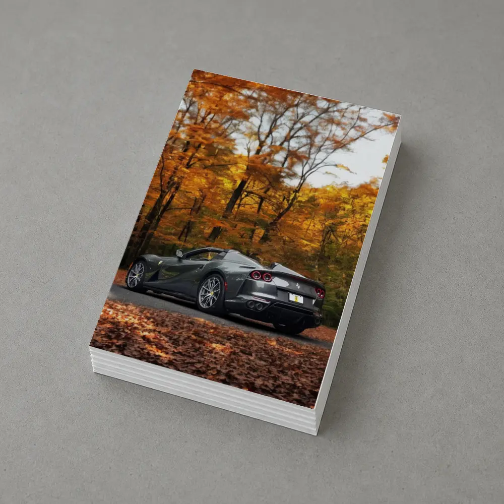 Ferrari 812 GTS Gray Autumn Forest Road – Postcards