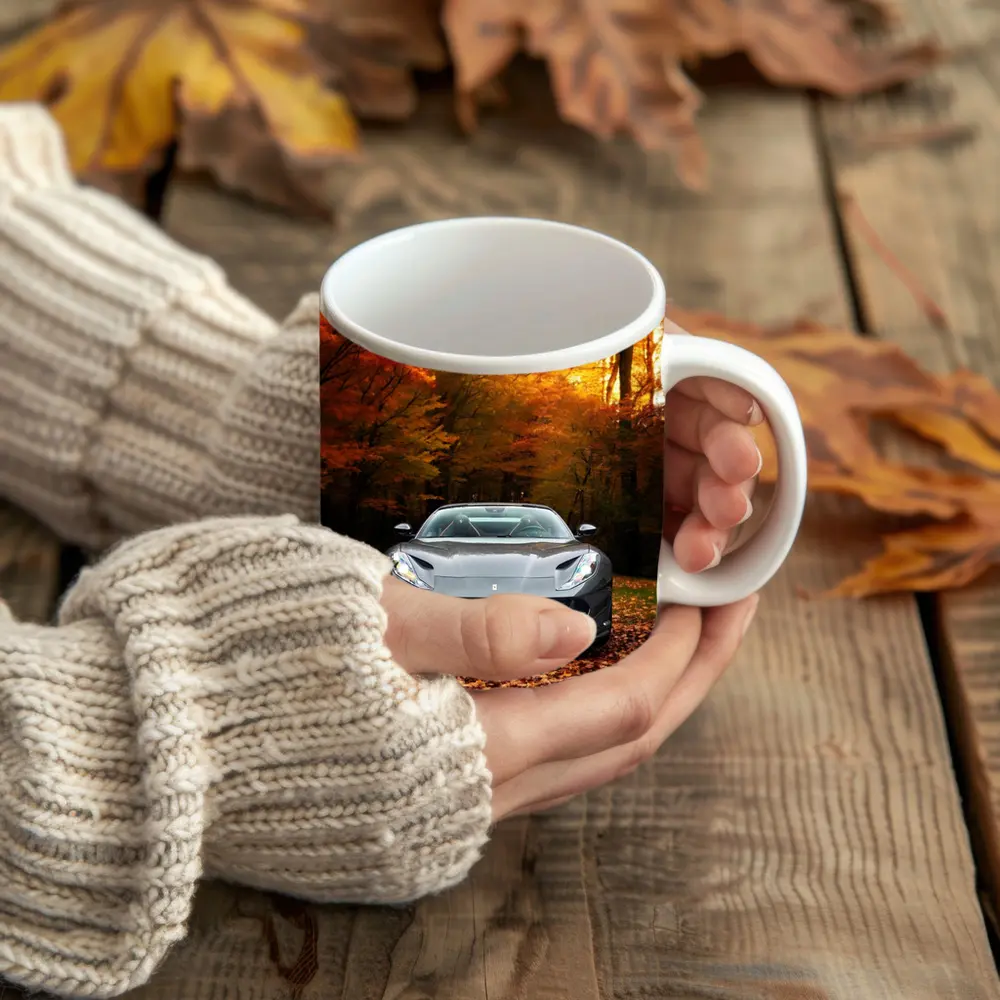 Ferrari 812 GTS Gray Autumn Forest – Mugs