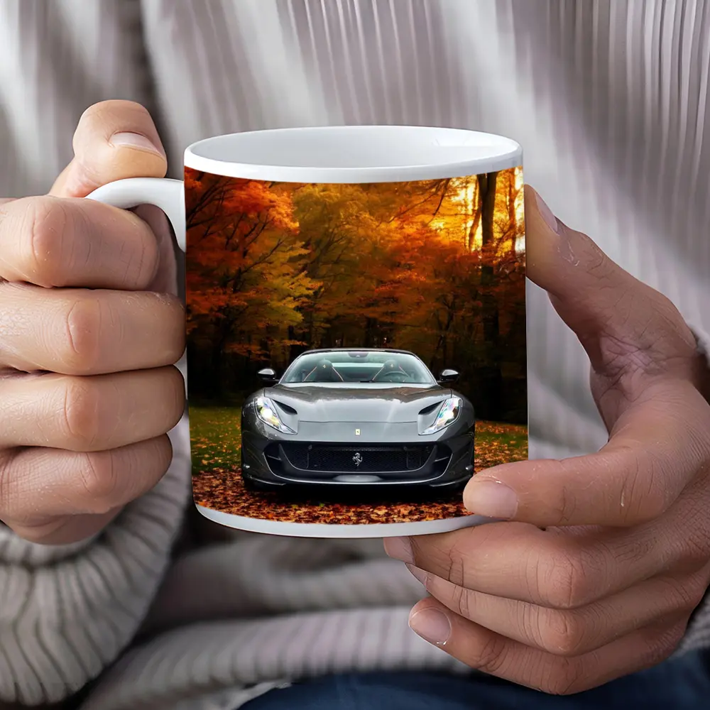 Ferrari 812 GTS Gray Autumn Forest – Mugs