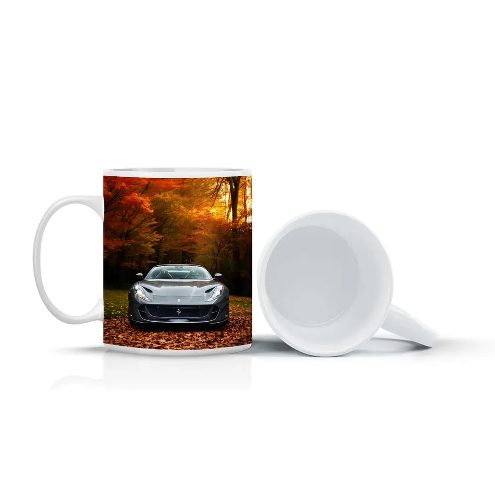 Ferrari 812 GTS Gray Autumn Forest – Mugs