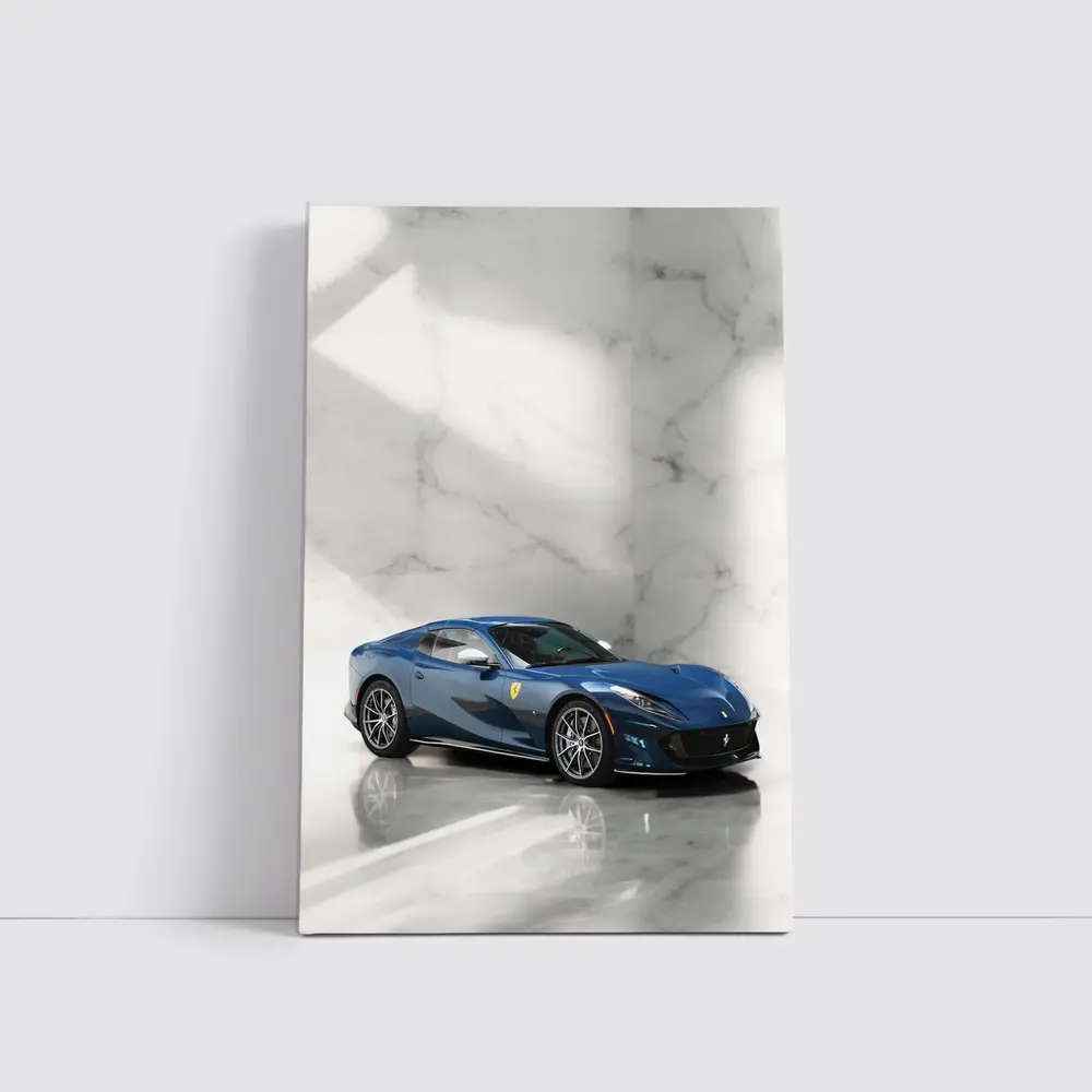 Ferrari 812 Superfast Blue Marble Studio – Wall Art