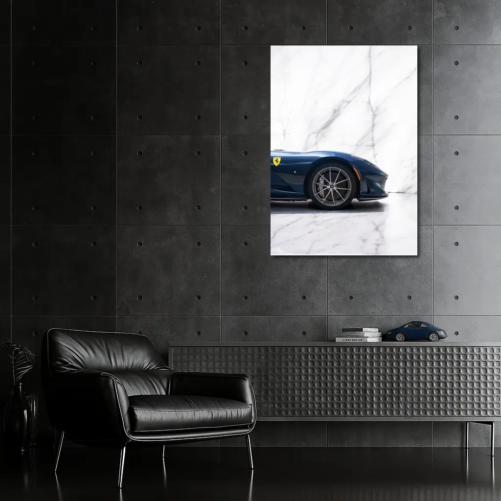 Ferrari 812 GTS Deep Blue Marble Studio – Wall Art