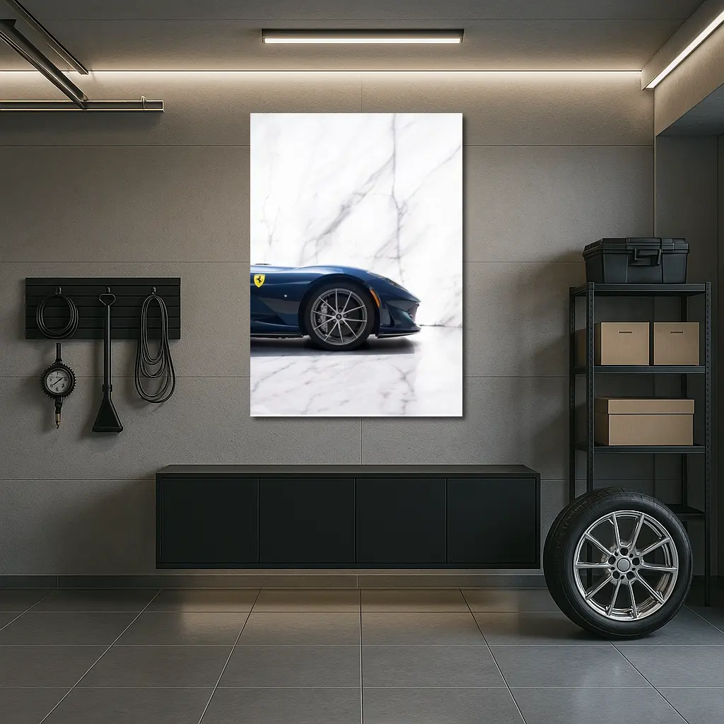 Ferrari 812 GTS Deep Blue Marble Studio – Wall Art