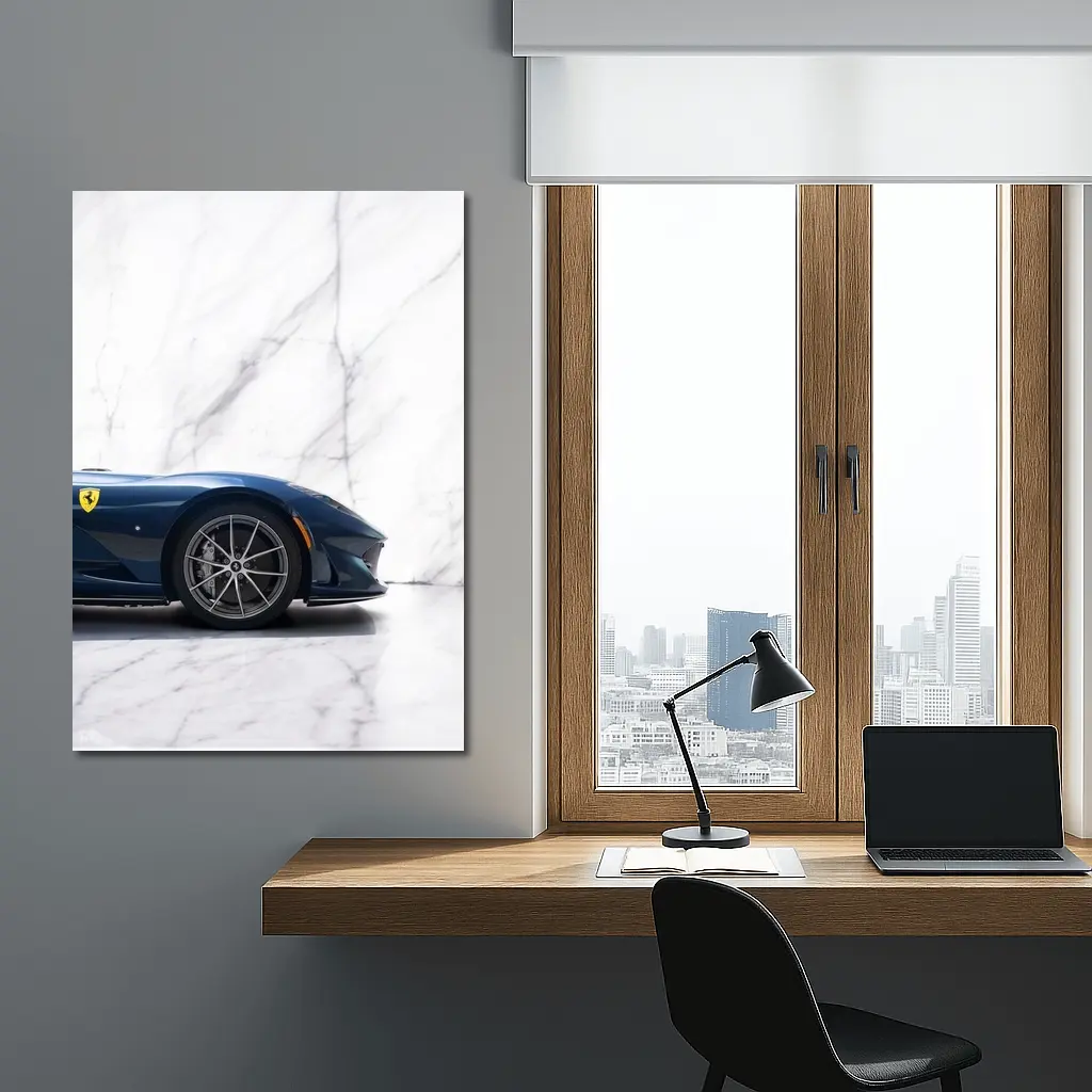Ferrari 812 GTS Deep Blue Marble Studio – Wall Art