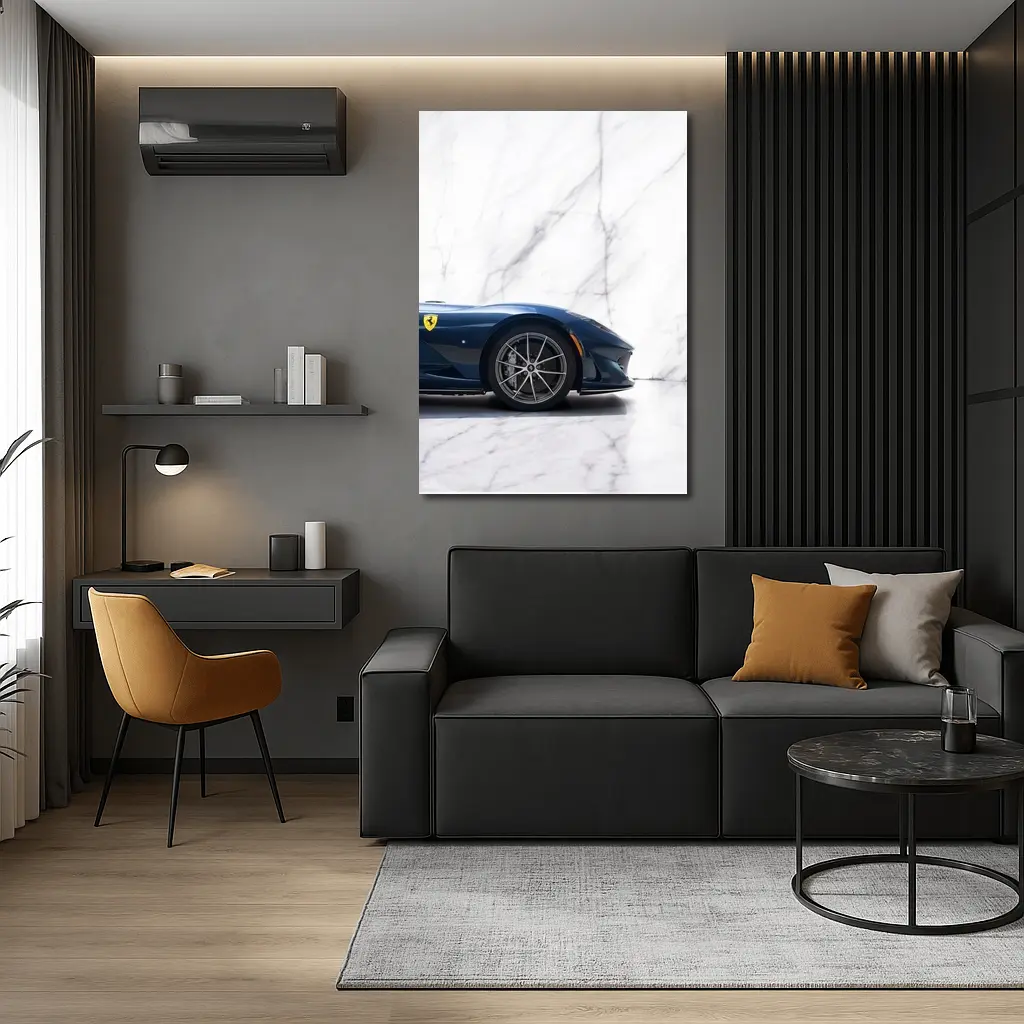 Ferrari 812 GTS Deep Blue Marble Studio – Wall Art