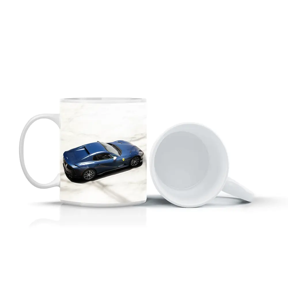 Ferrari 812 GTS Blue on Marble – Mugs