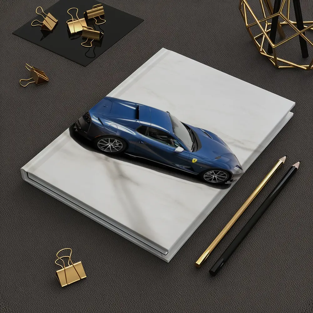 Ferrari 812 GTS Blue on Marble – Notebooks