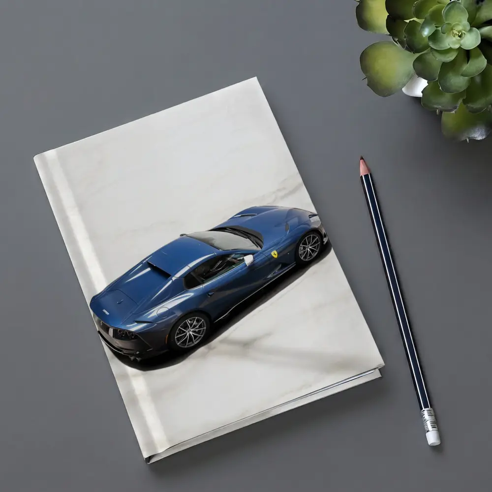 Ferrari 812 GTS Blue on Marble – Notebooks