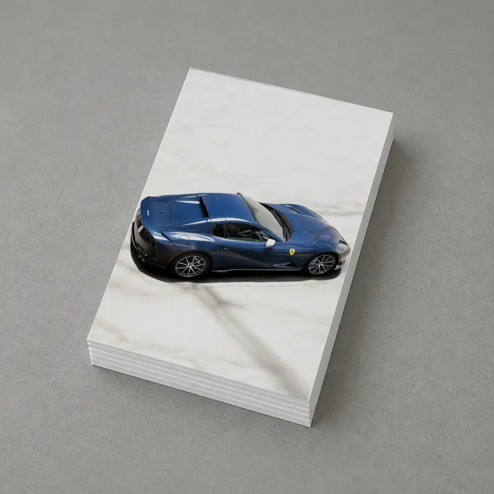 Ferrari 812 GTS Blue on Marble – Postcards